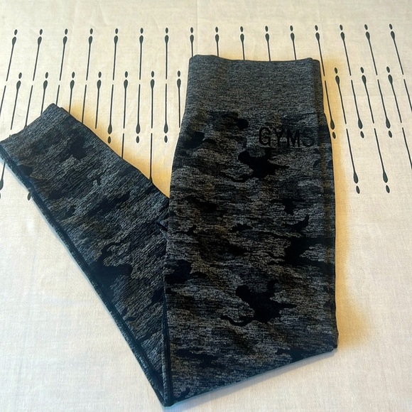 Gymshark Pants - Gymshark  Grey and Black Medium Compression high rise Crops. Size Medium